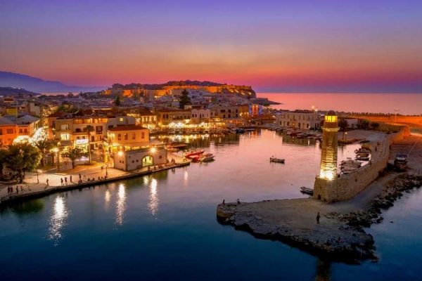 Greece-Crete-Rethymnon-at-Night